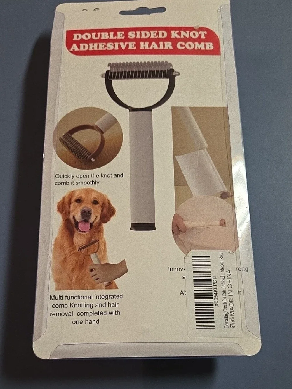 Double Sided Knot Adhesive Hair Comb - White For Dogs